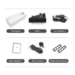 Aoedi A7 11.26 "<span class=keywords><strong>Car</strong></span> DVR Android Auto đài phát thanh ghi âm Máy ảnh gương Dash Cam phía trước và phía sau 4K wifi phổ Carplay hộp - Product Image 2