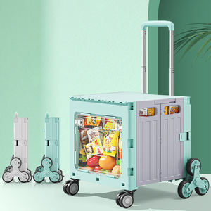 عربة تخزين للاستخدام المنزلي والخارجي، صناديق وأوعية تخزين، للتسوق والتسويق والتخييم، حاوية قابلة للطي، 4 أو 8 عجلات، أبيض وأخضر - Product Image 1