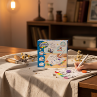 Set Lukisan dan Gambar Doodle Anak-Anak dengan Pena Warna-Warni, Set Kertas Gambar Kreatif Anak-Anak, Set Lukisan Ajaib DIY
