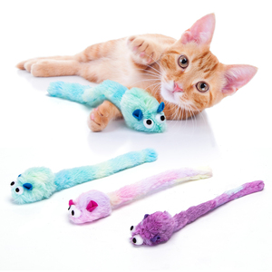 Pacchetto Nobleza-3 interattivo Mouse gatto giocattolo lungo e morbido peluche con erba di gatto per cani e piccoli animali - Product Image 1