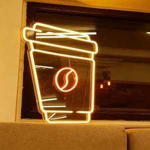 Letrero Luminoso LED de Neón con Forma de Taza de Café, Acrílico, Luz Blanca Cálida 2700K, IP65, Decoración para Bodas - Product Image 1
