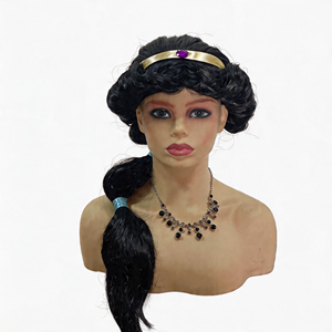 <span class=keywords><strong>Perruque</strong></span> de cosplay <span class=keywords><strong>Princesse</strong></span> <span class=keywords><strong>Jasmine</strong></span> Arabe, <span class=keywords><strong>perruque</strong></span> synthétique noire longue tressée avec bandeau pour Halloween, carnaval, fête, déguisement, jeu de rôle - Product Image 2