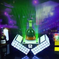 Présentoir à bouteilles de vin et de champagne personnalisé pour bars et boîtes de nuit, avec strass et LED laser, pour service VIP