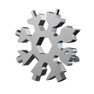 Llaves de copo de nieve portátiles de acero inoxidable 18 en 1 al por mayor, multiherramientas, llave de nuevo diseño con llavero - Product Image 1