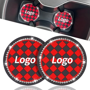 Universal PVC Car Coaster Anti-Slip Interior Accessory for Cup Holders Bling Car Coaster for Women