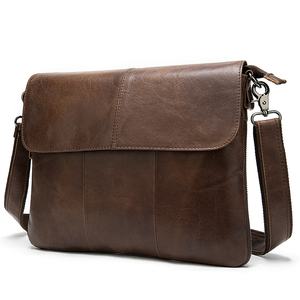 Bán Buôn Giản Dị Cổ Điển Chính Hãng Người Đàn Ông Da Của Crossbody Messenger Túi Có Thể Điều Chỉnh Dây Đeo Flap Vai Satchel Túi Mềm Cho Nam Giới - Product Image 1