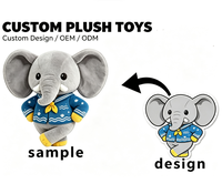 Peluche Éléphant Mignon Personnalisable pour Cadeau d'Affaires, Mascotte de Marque, Jouet en Peluche Doux en Forme d'Éléphant de Dessin Animé