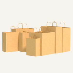 Wholesale Clothing in Stock Kraft Paper Bag with Handle Cheap Price Take Away Shopping Bag Accept Custom Printing - Product Image 3