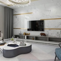 Panneau mural en bois de bambou couleur marbre imperméable pour l'intérieur, idéal pour la décoration murale derrière le téléviseur, avec garantie de 5 ans