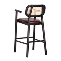 Meubles nordiques tabourets de Bar en rotin chaise de Bar tabourets de comptoir de cuisine chaise haute en osier rotin hôtel café boutique