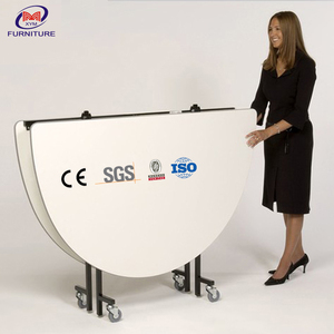 Hoa Kỳ Phong Cách Đám Cưới Gấp Bàn Tròn Với Bánh Xe - Product Image 1