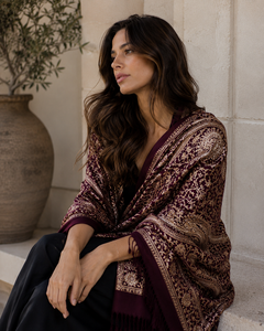 Soft Warm Breathable Comfortable Elegant Durable Embroidered Viscose <b>Shawl</b> Digital Print Long Fringe Traditional Winter Scarf - Product Image 2