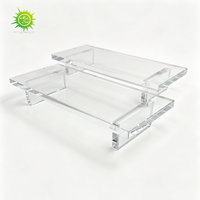 Plateau de comptoir de salle de bain en acrylique transparent fait main, résistant à l'eau, pour décoration de comptoir, porte-savon, vanité ou plantes