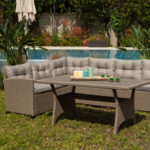 सर्वश्रेष्ठ विक्रेता प्लाईवुड एल आकार सोफे गुंबद रतन फर्नीचर बालकनी फर्नीचर 7 सीटर बालकनी फर्नीचर आउटडोर - Product Image 6