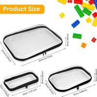 Étui rigide en PVC transparent JOYSUN résistant à l'eau avec fermeture éclair pour organiser et ranger de petits objets, jouets, blocs de construction Lego, puzzles