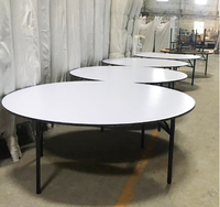 Ventes chaudes Table ronde pliante en PVC pas chère pour les mariages, les événements et les fêtes