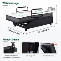 Lit médical électrique réglable en hauteur pour soins à domicile aux personnes âgées, avec fonction massage et assistance à la position debout, idéal pour les patients et les hôpitaux.
