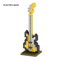 Jouets de construction en plastique ABS à petites particules, piano, guitare, batterie, blocs de construction, instruments de musique, cadeau pour enfants