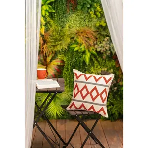 Cottoncloth Brand Bohemian Punch Embroidered Kilim Rug Cushion <b>Cover</b> Luxury Square Organic <b>Sofa</b> <b>Throw</b> Pillow Tile Color Washable - Product Image 1