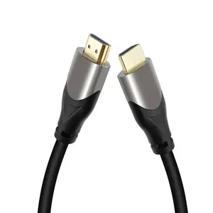 זהב מצופה hdmi כבל 8k 2.1 1m 2m 3m מכירה לוהטת 8k hdmi 2.1 כבל אלומיניום סגסוגת מעטפת קלוע 19pin זכר hdmi kabel 8k