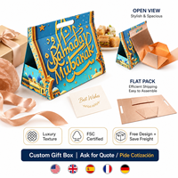 Sac cadeau pyramidal certifié sur mesure avec poignée découpée, boîte pliante avant-gardiste à poignée triangulaire, vente en gros