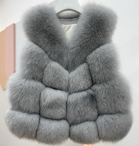 Abrigo de Piel Auténtica Importada Longsen para Mujer, con Ribete de Piel de Zorro, Modelo <span class=keywords><strong>Vesr</strong></span> - Product Image 6