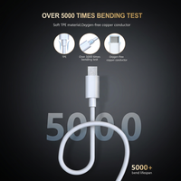Cable USB-A a USB C de 60W, Carga Rápida PD 3A, Cable de Datos de TPE Suave, 480Mbps, Cobre Libre de Oxígeno para Laptop, Teléfono, Tableta