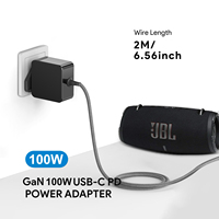 USB C PD Plug in dinding 100W, adaptor daya Cypress PD3.0 Chip dengan colokan Inggris catu daya untuk stasiun Dok