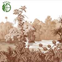 Panneau mural personnalisé imprimé Forêt Jungle, imperméable et antistatique pour Hôtels, Appartements, Chambres, Salles à manger, Hôpitaux