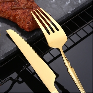 Hot bán Vàng Flatware Set thép không gỉ muỗng và Ngã Ba bạc vàng thiết lập dao kéo cho đám cưới - Product Image 4