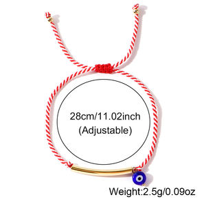 Go2boho tradisi tali merah putih tali busur berbentuk tembaga tabung mata jahat perhiasan 2024 trendi Yunani Maret gelang untuk wanita - Product Image 6