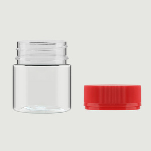 60ml 100ml 120ml nhựa lưu trữ rộng miệng thực phẩm kẹo <span class=keywords><strong>container</strong></span> Jar Vòng Pet rõ ràng nhựa Cookie Jar với màu nắp - Product Image 1