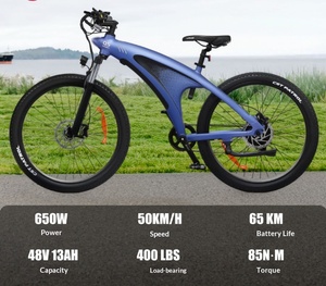 <span class=keywords><strong>Bicicleta</strong></span> Eléctrica de Montaña de 27.5 Pulgadas con Motor Central, 9 Velocidades, Carga de 120 kg, Batería de Litio de 48V 400W, Cuadro de Aleación de Aluminio, Doble Suspensión - Product Image 2