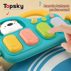 Offres Spéciales jeu d'exploration sensorielle couverture tissu bébé activité tapis de gymnastique musical bébé tapis de jeu Piano avec animaux hochet jouets - Product Image 4