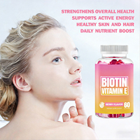Vitahall Croissance Capillaire Chine Biotine Vente en Gros 60 Gummies Supplément Vitaminique pour Femmes Biotine Collagène Kératine Gummies