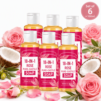 Savon de Castille Pur à la Rose Naturelle 18-en-1 Huile de Coco et d'Olive Floral Multi-usages Format Voyage Cadeau OEM ODM 100ml