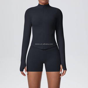 Vêtements de sport respirants pour femmes, vêtements de yoga, vêtements de fitness sans couture, veste de sport personnalisée - Product Image 1