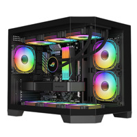 Factory Direct Sale M-ATX Gaming Case White Pc Case Gabinete Gamer Cpu Cabinet Horizontal Tempered Glass Computer Case Towers