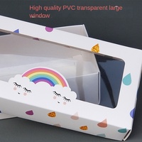 Boîte en papier pour emballage de chaussettes pour enfants, sous-vêtements, dessins animés, vente en gros, serviettes, cosmétiques, pliage, boîte cadeau avec fenêtre