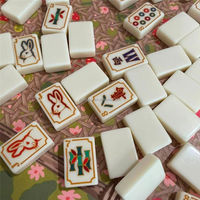 Jeu de Mahjong américain avec numéros aux coins, tuiles en résine durables, jeu de table moderne de luxe pliable