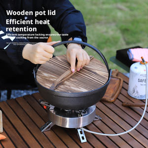 <span class=keywords><strong>Olla</strong></span> <span class=keywords><strong>Holandesa</strong></span> de Hierro Fundido para Exteriores, para Campamento, Picnic, Cumpleaños, sin Recubrimiento, Antiadherente, para Uso Doméstico, Picnic, Colgante, Wok Grueso - Product Image 3