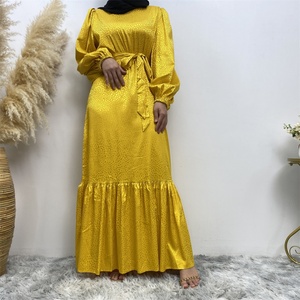 Big Sales Fashionable Polka Dot Satin <b>Dress</b> Made in Soft Luxe Satin Material with Balloon Sleeves and Handy Side Pockets (65310) - Product Image 6