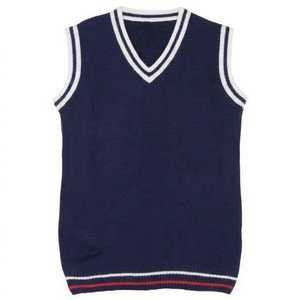 Pull d'uniforme scolaire personnalisé à manches courtes pour garçons et filles, tricoté confortable, vêtements scolaires OEM, export en gros - Product Image 1