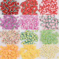 3D Aardbei Oranje Nail Fruit Plakjes Kralen Polymeer Charmes Voor Nagels Art