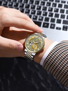 Nouvelle montre mécanique automatique pour homme, tourbillon, haut de gamme, lumineuse, affaires, boîtier en acier inoxydable, bracelet en acrylique - Product Image 3