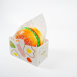 Bán buôn tùy chỉnh thức ăn nhanh khoai tây chiên bánh mì kẹp thịt thân thiện với môi bao bì sóng đưa ra Burger hộp - Product Image 5