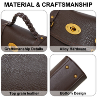 Sac à main en cuir véritable pour femmes, fait main, tressé, vintage, avec poignée supérieure, sac bandoulière pour le bureau, travail, marque privée ODM