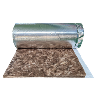 Isolation thermique de toit de mur sans formaldéhyde Eco R1.8 75mm couverture en laine de verre rouleau feuille d'aluminium couverture en laine de fibre de verre