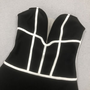 女性用セクシーフラワーアップリケバンデージプロムドレスマーメイドVネックバックレスジッパーイブニングドレス - Product Image 4