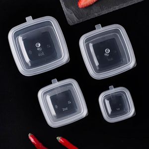 Contenedores Desechables Transparentes de PP para Alimentos de 1oz, 2oz, 3oz, 4oz, 5oz, con Tapas, Vasos Cuadrados para Salsas y Condimentos, Logotipo Personalizado, Muestra Gratuita - Product Image 3